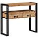 Tavolo Consolle Nero 90x33x75 cm Legno Massello di Acacia e Metallo - Foto miniatura 1