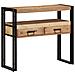 Tavolo Consolle Nero 90x33x75 cm Legno Massello di Acacia e Metallo - Foto miniatura 4