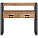 Tavolo Consolle Nero 90x33x75 cm Legno Massello di Acacia e Metallo - Foto miniatura 5