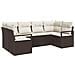 Set Divano da Giardino con cuscino 6 pcs Marrone e Crema - Foto miniatura 1