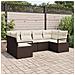 Set Divano da Giardino con cuscino 6 pcs Marrone e Crema - Foto miniatura 2