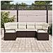Set Divano da Giardino con cuscino 6 pcs Marrone e Crema - Foto miniatura 3