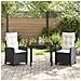 Set da Pranzo per Giardino 3 pcs Nero polyrattan - Foto miniatura 4