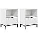 Comodini 2 pcs Bianco lucido 49 x 36 x 61 cm Legno multistrato - Foto miniatura 1