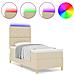 Letto a molle con materasso Crema 90 x 190 cm Tessuto - Foto miniatura 4