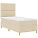Letto a molle con materasso Crema 90 x 190 cm Tessuto - Foto miniatura 7