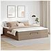 Struttura Letto Pouf con Materasso 160x200 cm Similpelle - Foto miniatura 3