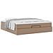 Struttura Letto Pouf con Materasso 160x200 cm Similpelle - Foto miniatura 4