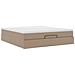Struttura Letto Pouf con Materasso 160x200 cm Similpelle - Foto miniatura 6