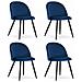 Set di 4 sedie BELLO in velluto blu navy con gambe nere - Foto miniatura 1