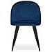 Set di 4 sedie BELLO in velluto blu navy con gambe nere - Foto miniatura 4