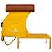 Sgabello In Metallo Giallo E Pelle 95x50x75h - Foto miniatura 2