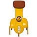 Sgabello In Metallo Giallo E Pelle 95x50x75h - Foto miniatura 3