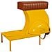 Sgabello In Metallo Giallo E Pelle 95x50x75h - Foto miniatura 6