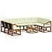 Set di divani da esterno con cuscino 10 pcs Naturale e Crema - Foto miniatura 3
