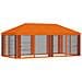 Copertura Gazebo con Pareti Laterali 6 x 3 m Arancione - Foto miniatura 3
