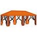 Copertura Gazebo con Pareti Laterali 6 x 3 m Arancione - Foto miniatura 4