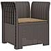 Poltrona a 1 Posto con Cuscino Aspetto Rattan PP Grigio Chiaro - Foto miniatura 1