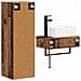Set di mobili per il bagno 2 pz Legno antico 33 x 34,5 x 100 cm - Foto miniatura 5