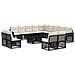 Set Divano da Giardino 14 pz Nero e Bianco Crema polyrattan - Foto miniatura 1