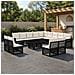 Set Divano da Giardino 14 pz Nero e Bianco Crema polyrattan - Foto miniatura 6