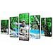 5 Pz Set Stampa Su Tela Da Muro Buddha 200 X 100 Cm - Foto miniatura 1