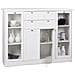 Mobile Credenza Con Vetrina 4 Ante 2 Casssetti Bianco 160x40xh. 120cm - Foto miniatura 1