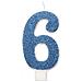 Unique - Candelina Di Compleanno Numero Blu E Brillantini - Foto miniatura 3