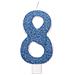 Unique - Candelina Di Compleanno Numero Blu E Brillantini - Foto miniatura 4