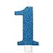 Unique - Candelina Di Compleanno Numero Blu E Brillantini - Foto miniatura 7