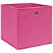 Scatole Portaoggetti 10 pz Rosa 32x32x32 cm Tessuto - Foto miniatura 3