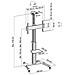 Carrello Espositore Per Ufficio, Manovella, 37 ""-70"", 50 Kg, Porta Orizzontale - Foto miniatura 7