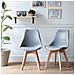 Set Di 2 Sedie Scandinave Grigie Nora Con Cuscino - Foto miniatura 3
