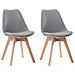 Set Di 2 Sedie Scandinave Grigie Nora Con Cuscino - Foto miniatura 8