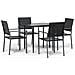 Set Da Pranzo Da Giardino 5 Pz In Polyrattan E Acciaio - Foto miniatura 2