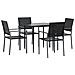 Set Da Pranzo Da Giardino 5 Pz In Polyrattan E Acciaio - Foto miniatura 3