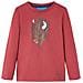 Maglietta Per Bambini A Maniche Lunghe Stampa Bovino Rosso Bruciato 92 - Foto miniatura 1