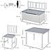 Set Tavolo per Bambini con 2 Sedie e Cassapanca in Legno per Cameretta, Bianco e Grigio - Foto miniatura 3