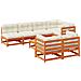 Set Divani Giardino 8 pz con Cuscini Marrone Cera Massello Pino - Foto miniatura 1