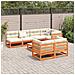 Set Divani Giardino 8 pz con Cuscini Marrone Cera Massello Pino - Foto miniatura 8