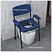 Sedia Comoda 5 in 1 per Anziani e Disabili per WC e Doccia, Altezza Regolabile e Secchio Rimovibile, Blu - Foto miniatura 4