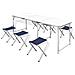Lusso Casadino -  Set Tavolo Da Campeggio Pieghevole 6 Sedie Regolabili 180x60 Cm - Foto miniatura 2