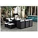 Miami Set Di Mobili Da Giardino A 10 Posti Nero/bianco + Telo Di Protezione - Foto miniatura 4