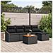 Set Divano da Giardino 6 Pezzi con Cuscini Nero Polyrattan - Foto miniatura 2