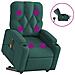 Poltrona Alzapersona Massaggiante Elettrica Verde Scuro Tessuto - Foto miniatura 1