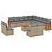 Set Divani da Giardino 14pz con Cuscini in Polyrattan Beige - Foto miniatura 1