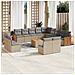 Set Divani da Giardino 14pz con Cuscini in Polyrattan Beige - Foto miniatura 2
