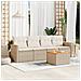 Set Divano da Giardino 5 pz con Cuscini Beige in Polyrattan - Foto miniatura 2