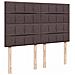 Giroletto a Molle con Materasso Marrone Scuro 140x200cm Tessuto - Foto miniatura 7
