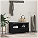 Panca per ingresso con cuscino Rovere Nero 80 x 38 x 46 cm - Foto miniatura 2
